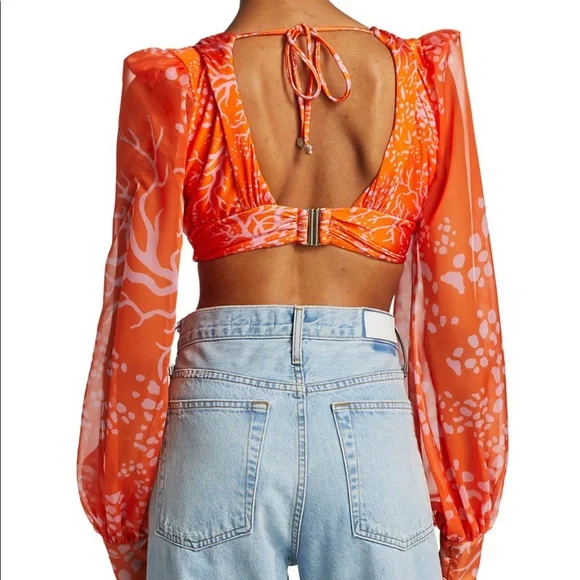 PatBo Coral Print Cutout Bodysuit - Picture 7 of 7